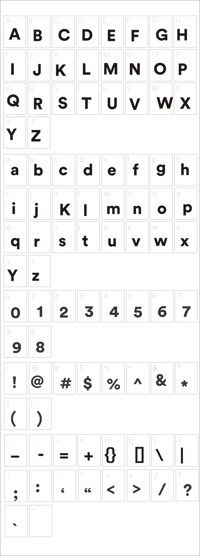 Circular Std Font Family Characters Map