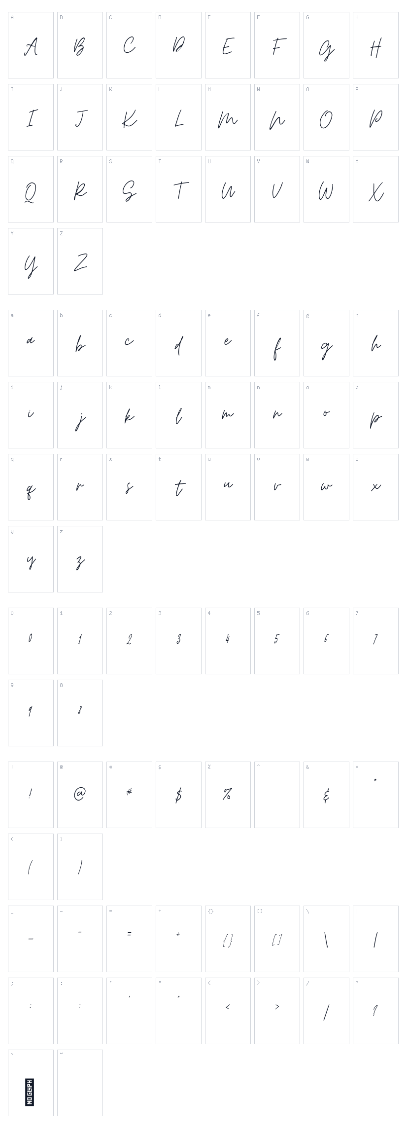 Moontime Character Map