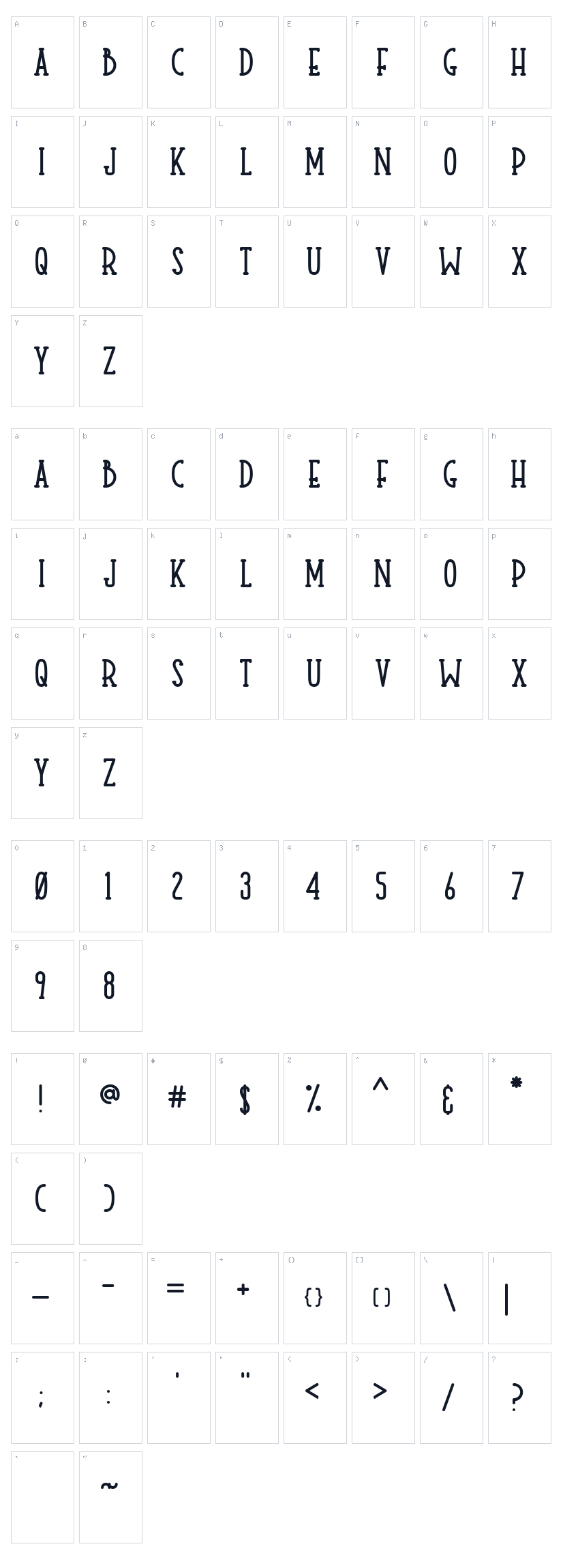 Kalopsia Slab Character Map