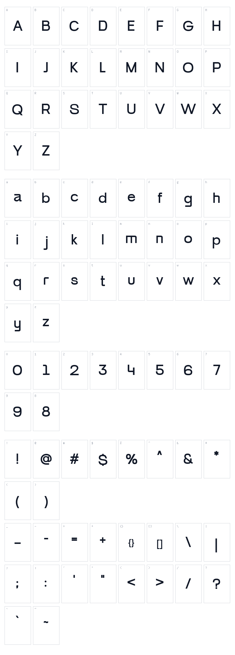 Capian Character Map