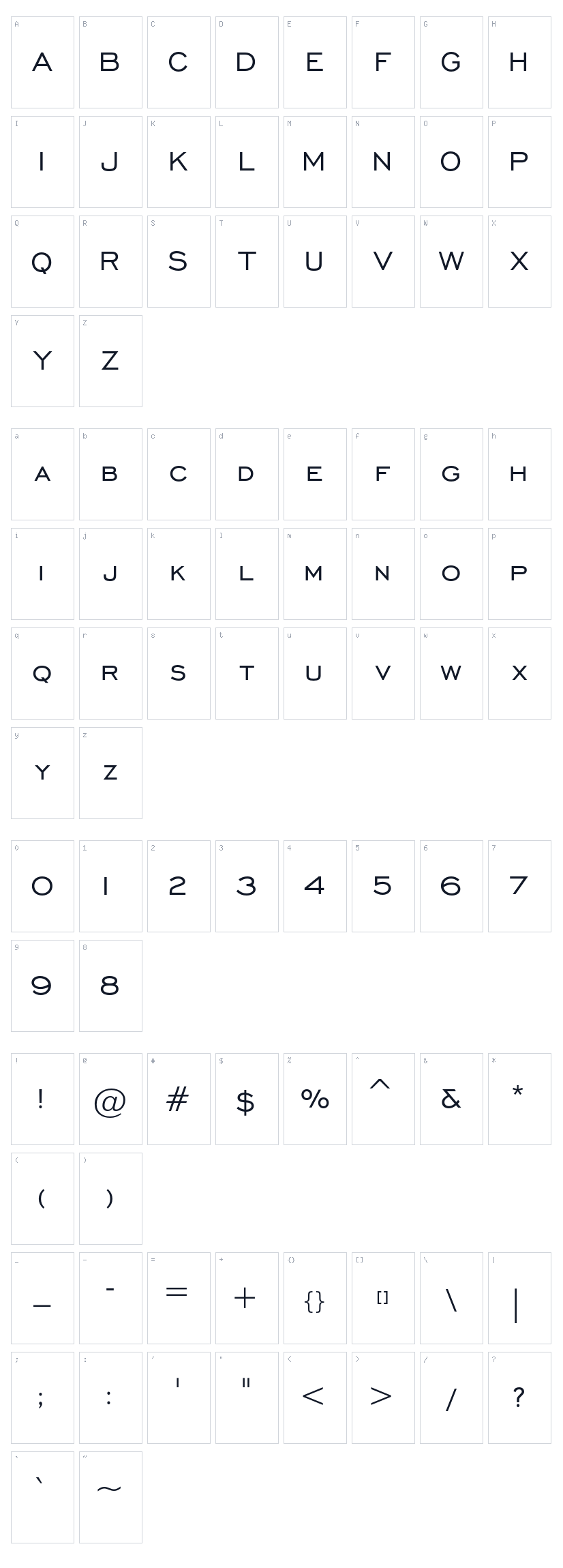 John Deere Character Map